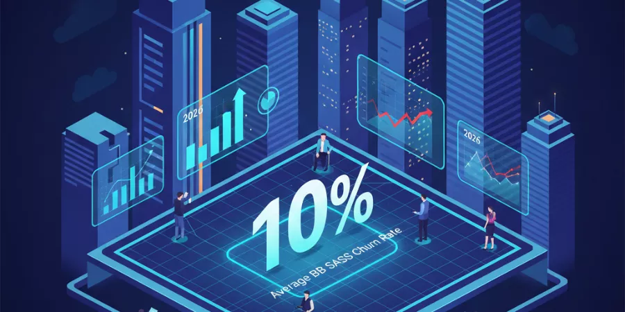 average churn rate for B2B SaaS in 2026